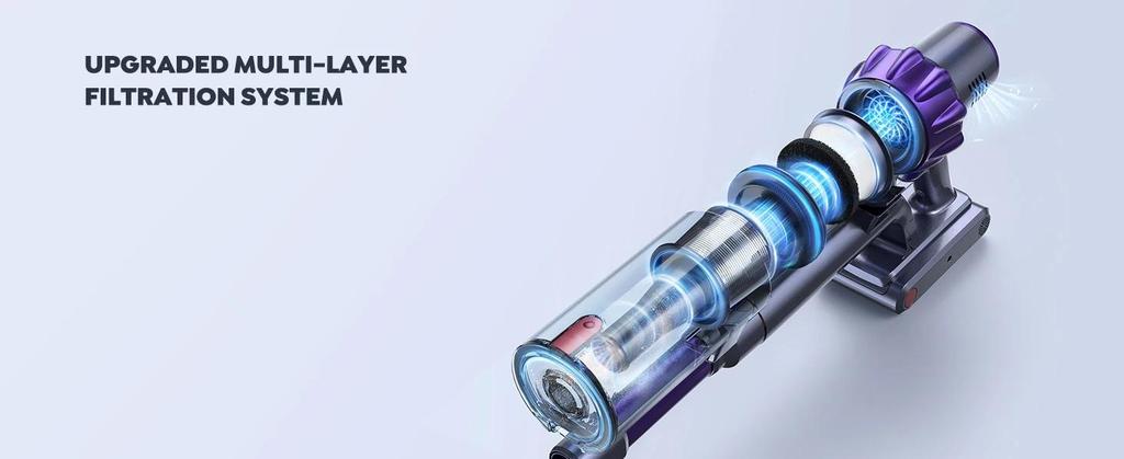 Buture VC70 Vysavač Bezdrátový Ruční 38KPA Vysoký Sací Výkon 450W Motor Chytré Domácí Čištění LED Dotykový Displej Vysavač