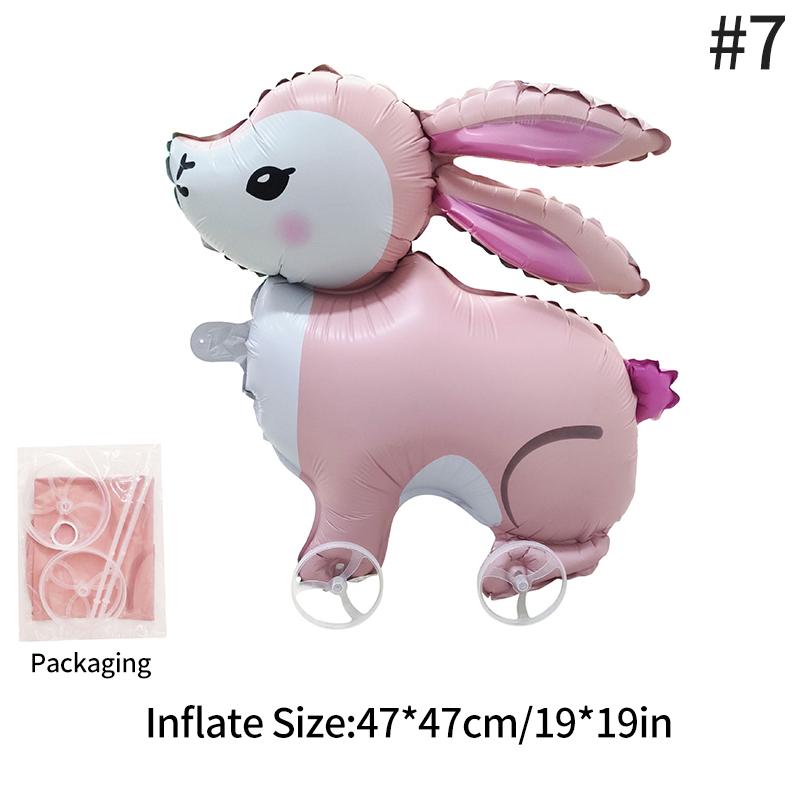 Aluminum Film Creative Pet Pet Balloons Rabbit Dog Cat Balloons Walking-With-Wheels Baby Shower Birthday Party Easter Balloons
