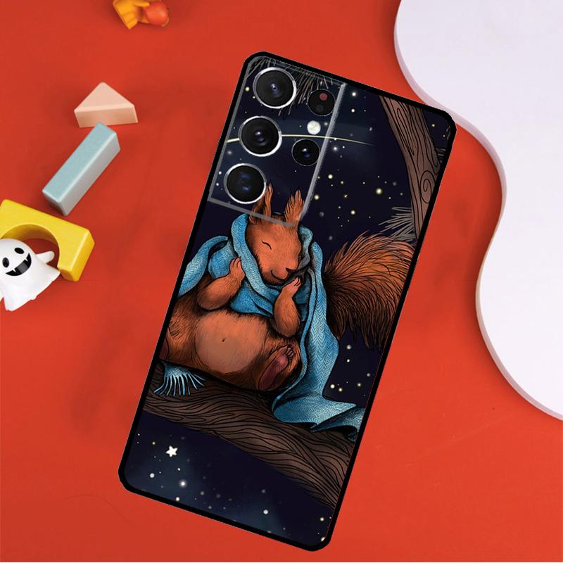 Cute Animal Squirrel Phone Case For Samsung Galaxy S25 Ultra S24 Ultra S9 S10 S20 S21 S22 S23 Plus S24 FE Cover