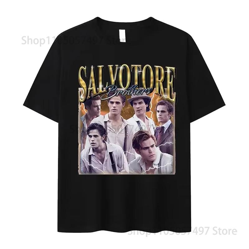 Damon Salvatore Ian Somerhalder Tv Show Tshirt For Women Summer Tops Tshirts Oneck Women Clothing Streetwear Female T Shirt