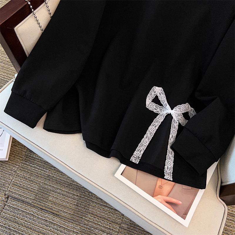 Plus Size V-Neck Sweatshirt for Women, Bust 150/160 Cm, Loose Fit, Slimming Design, Sizes 200-350 Jin 9107