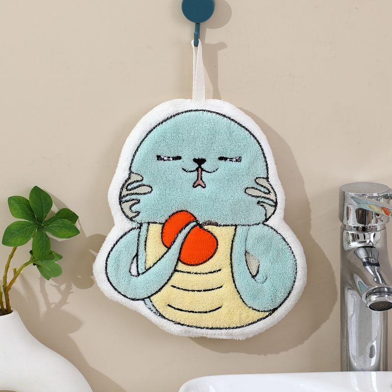 Cartoon embroidery hand towel hanging style hand towel hanging style cute living room bedroom ins home use