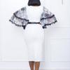 Women's New V-neck Horn Sleeve Hip Wrap Commuter Office Pencil Skirt Dress