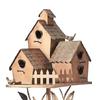 Metal Bird House with Pole Garden Outdoor Metal Birdhouse Decoration Metal Birdhouse Stake for Outdoor Yard Garden Decor