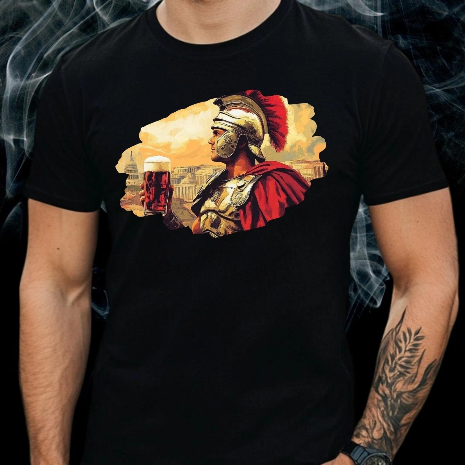 T-Shirt Herren Römischer Soldat mit Bier Motiv Baumwolle Größe S bis 5XL XXL