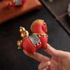 JINGRUIXIANG Guochao Rotating Tang Horse & Yuanbao Wealth Figurine Pair