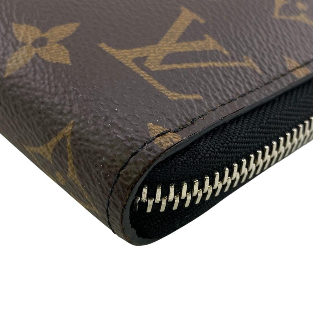 LOUIS VUITTON M69407 L-shaped zipper with strap Monogram macacer leather Zippy Dragonne Purse Brown leather mens Used