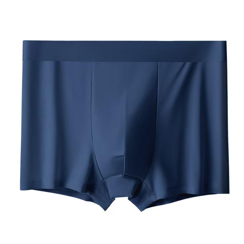 Men's Ice Silk Summer Boxer Briefs - Breathable Solid Color Underwear