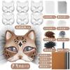 Therian Mask Set Blank Mask Half Face Hand Drawn Animal Cat Fox Mask Children DIY Handmade Graffiti Half Face Mask Party Christm
