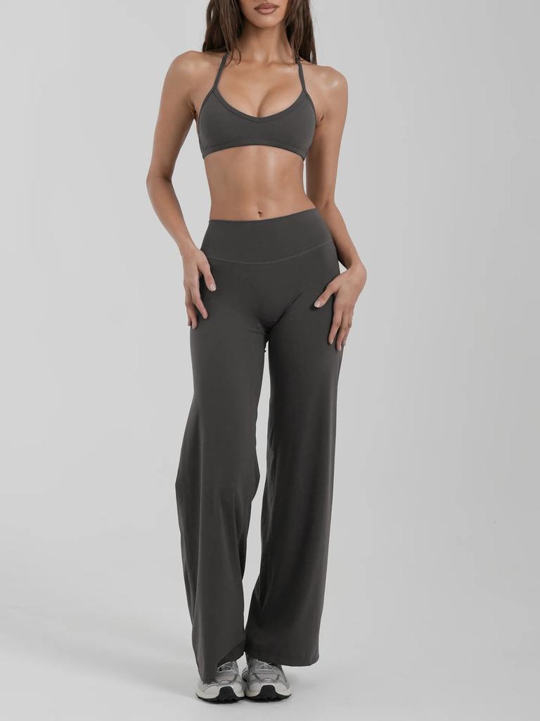 New Neck and Chest Gathering Underwear Yoga Suit Fitness Sports Trousers Pilates Quick-drying Two-piece Set