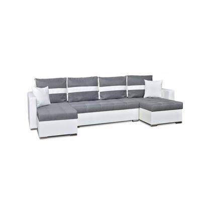 Figo BIG Corner Sofa Bed with Sleeping Function White and Gray