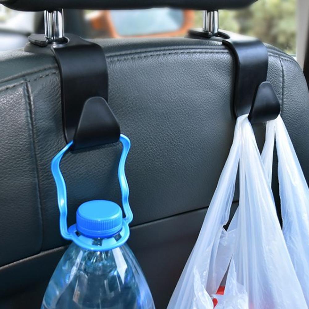 Multi Purpose Car Interior Seat Back Hook Hanger Vehicle Headrest Rear Rack Bag Holder(Black 4Pcs)