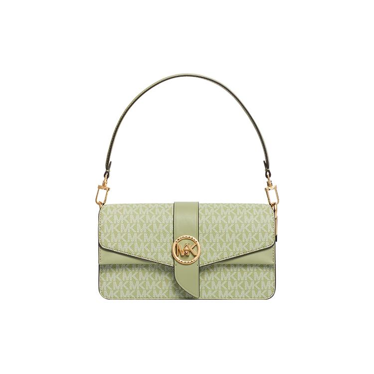 New MICHAEL KORS Greenwich Cow Leather Envelope Bag, Shoulder Bag, Crossbody Bag Women's Grass Green 30H1GGRL6V-378