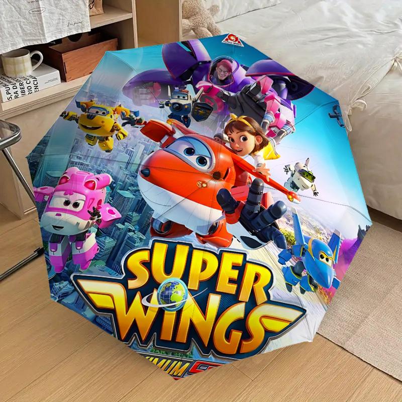 

1pc Super Wings Maximum Speed Automatic Folding Umbrella, Portable Collapsible Design, Casual Outdoor Accessory L1127061