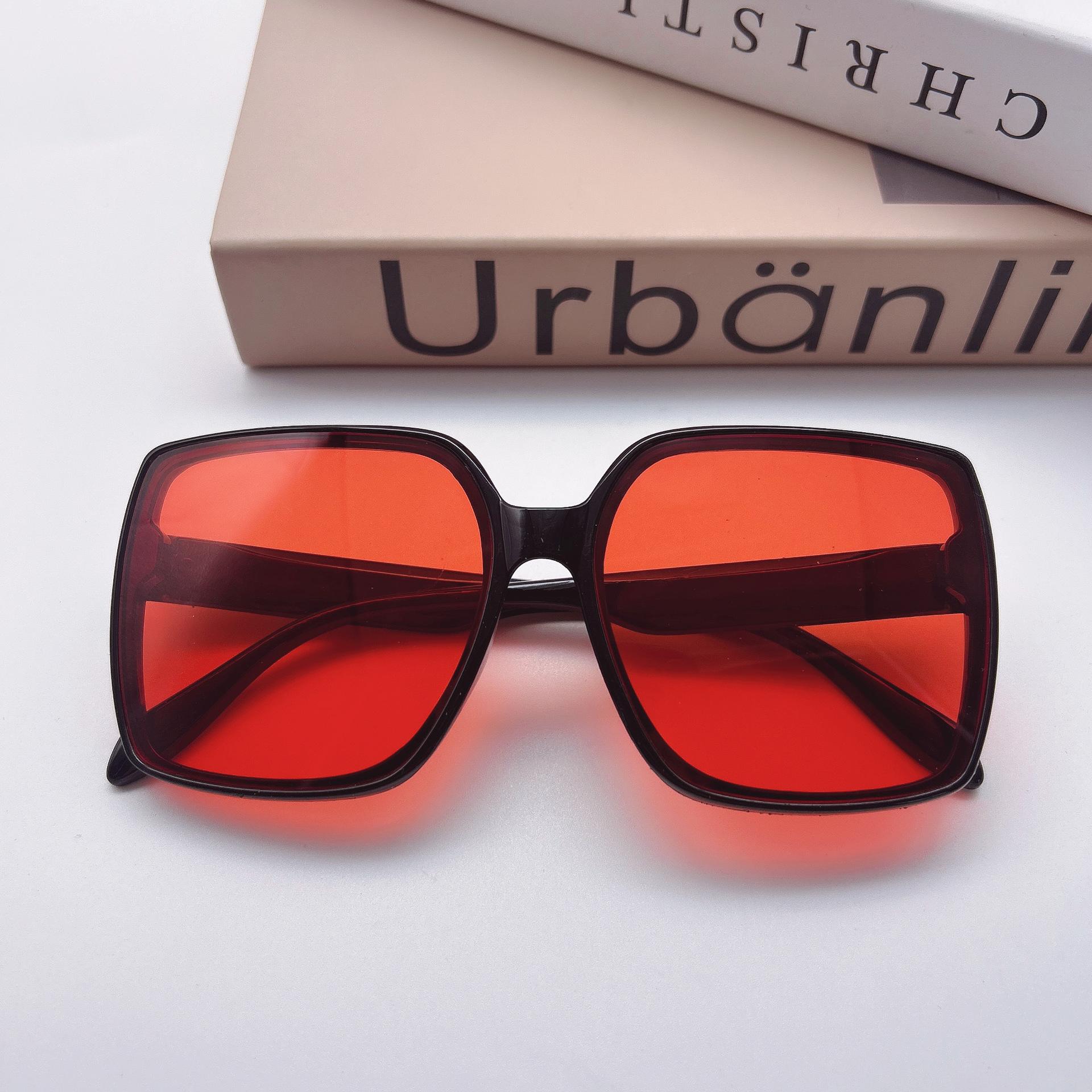 

New Arrival Vintage Big Square Sunglasses Women Men Sun Glasses Female Eyewear Sunglasses for Male Female Eyeglasses black красный