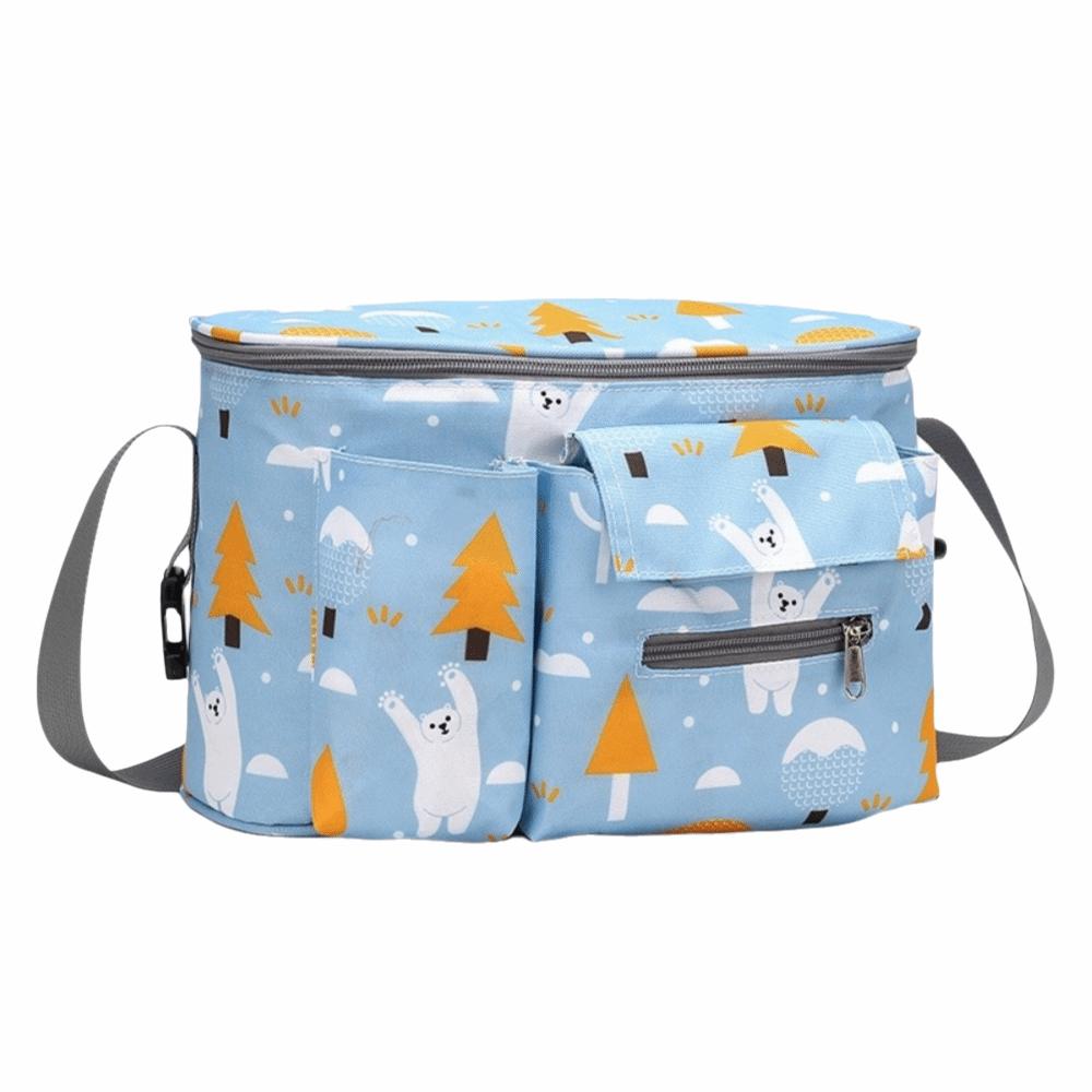 

Cartoon Baby Stroller Hanging Bag Multiple Pockets Diaper Bag Organizer Mummy Storage Bag Outdoor Style 1