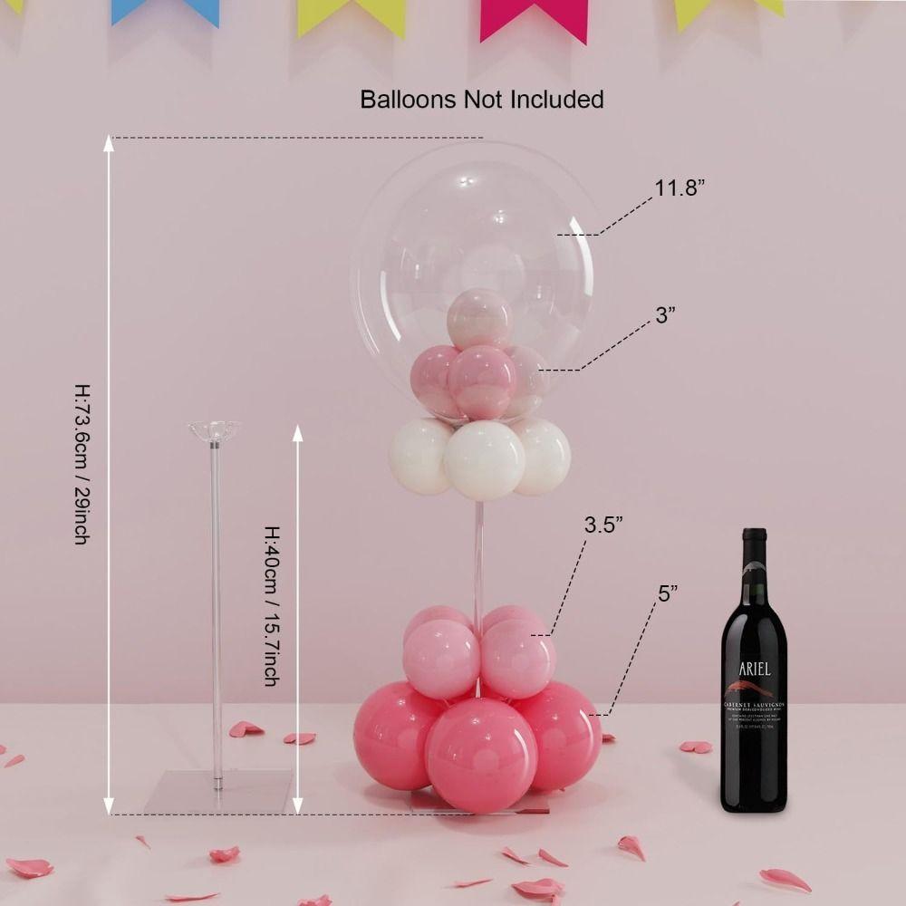 Decoraciones Soporte de Globos Acrílico Transparente Reutilizable Soporte de Globos Acrílico Diseño Compacto Kit de Soporte para Globos Bodas Celebración