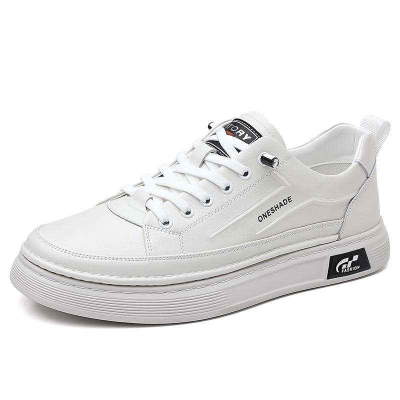 

Модные Повседневные Кожаные Туфли для Мужчин На Шнуровке Модные Кроссовки Классическая Мужская Обувь для Ходьбы Tenis Masculino Мужские Вулканизированные Туфли 44 белый