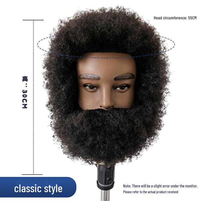 Men`s Real Hair Beard Model Head