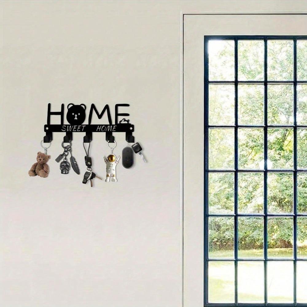 Heavy Duty Metal Key Holder Wall Mount 5.91 Inch Rustic Entryway Organizer with Hook for Keys Hat Indoor Outdoor Durable Housewarming Gift