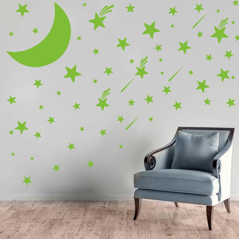 Glowing Wall Stickers Stars Moon Creative Decals for Kids Bedroom DIY Living Room Home Decoration Self Adhesive Switch Posters