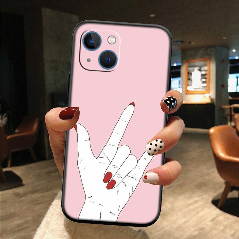 IK54 pink Hand Rose Smoke New High-End Shell Phone Case for Redmi Note 8 9 Pro Max 9S 9T 9C NFC 8T 8A 10A A4