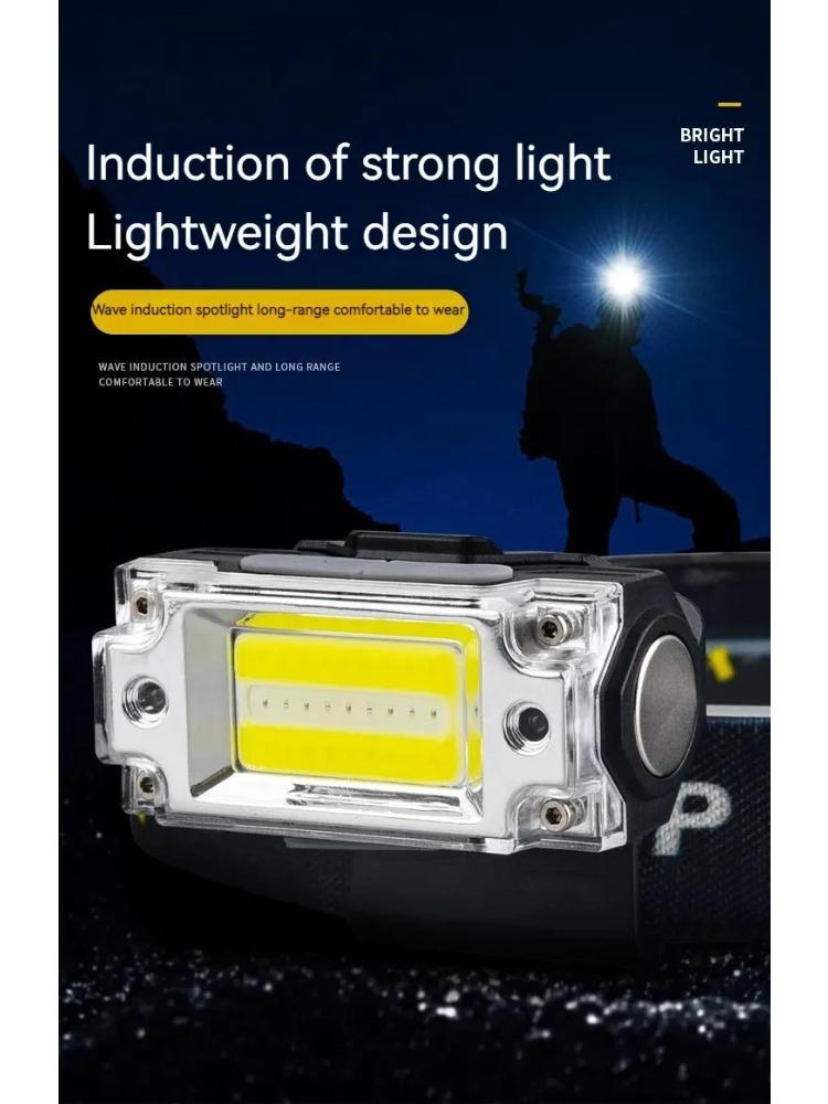 Mini Dual COB Headlamp Sensor Hat Clip Headlight 5 Lighting Modes Outdoor Camping Hunting Flashlight Induction Head Lamps