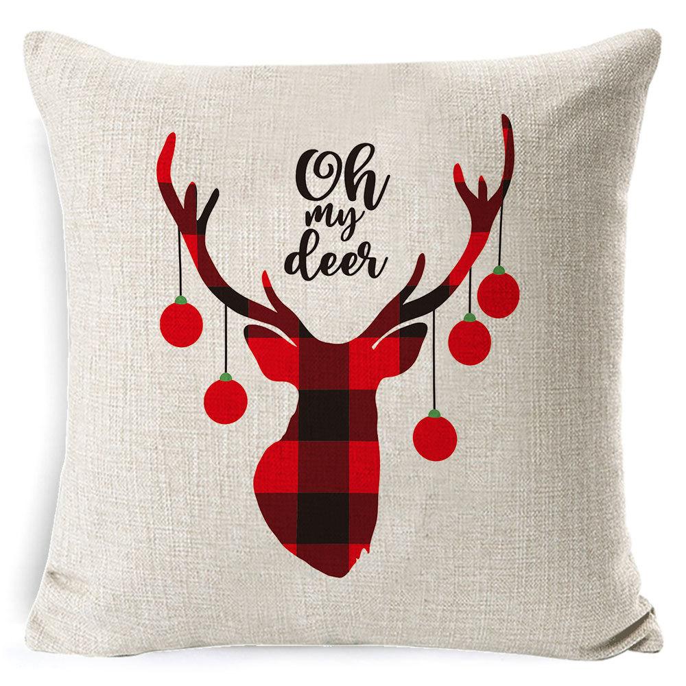 Christmas Pillowcase Home European Linen Sofa Cover Cushion Cushion Pillowcase Back Cushion