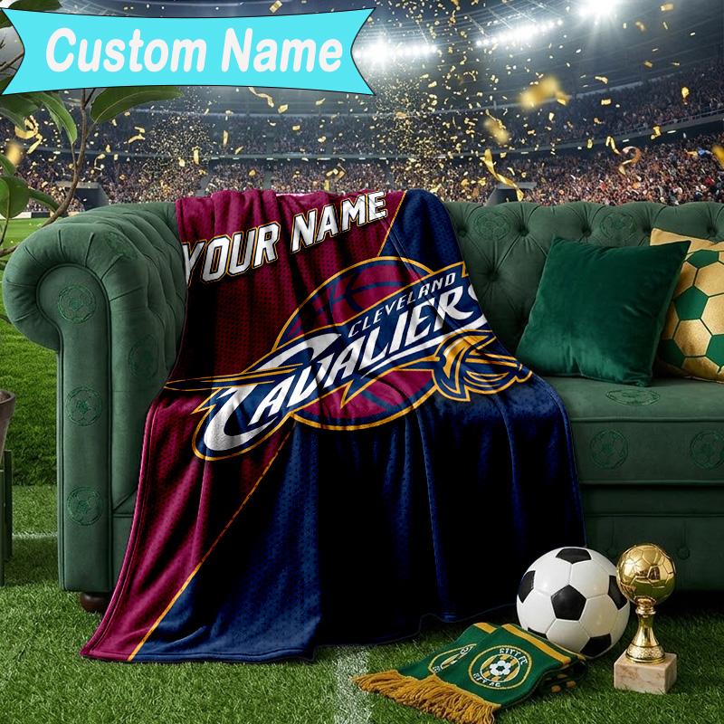Custom Name Blanket Cleveland Lights Shadows Blanket Bedding Blanket for Travel, Camping, Living Rooms, Offices, Sofas, Fan Christmas Gift
