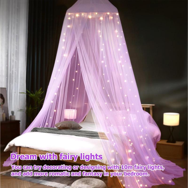 Colorful Hanging Mosquito Net Dreamy Rainbow No-Install Single-Door Dome Bed Canopy Kids Encrypted