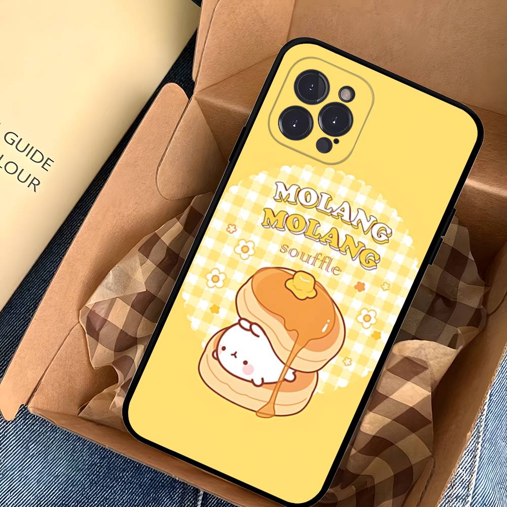 Kawaii Cute Rabbit M-MolangS Anime Phone Case For IPhone 14 Plus 13 Mini 11 16 15 17 Pro Max Protection Shockproof