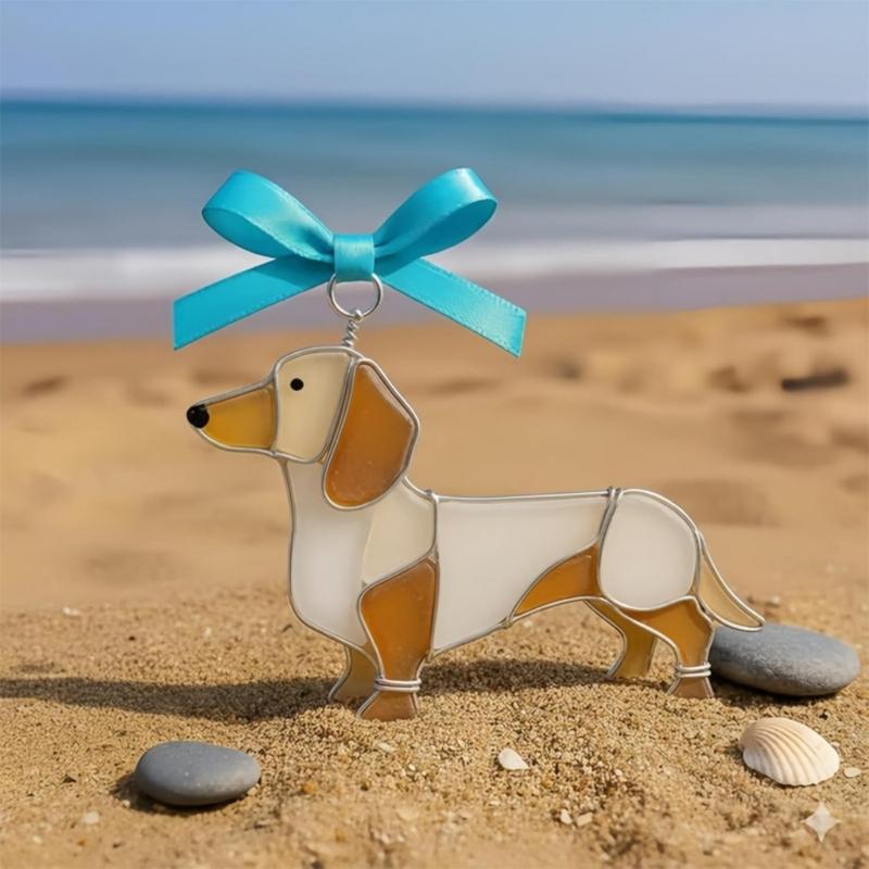 Creative Dog Light Catcher with Festival Color Accent Creating Holiday Charm for Any Window Decoration Occasion