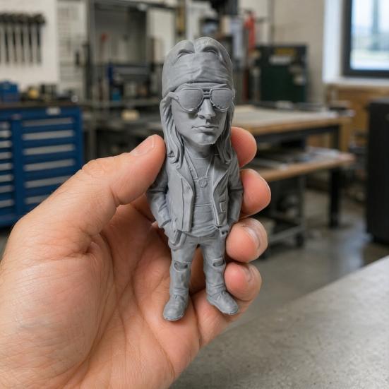 Simulated Music Singer Figurine, 3D Printed Retro Rock Character Model with Turban Sunglasses Design, Desktop Decoration for Study Room, Gaming Desk