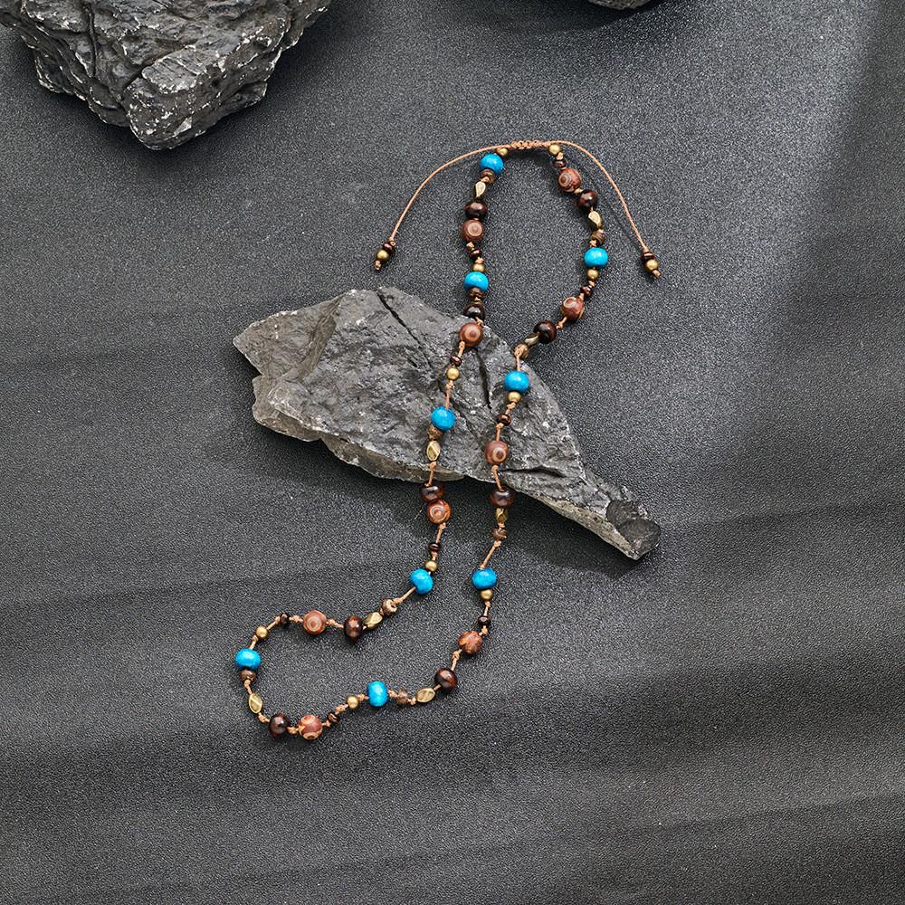 Handcrafted Wooden Beaded Mens Bracelet Necklace Vintage Style For Gift Giving