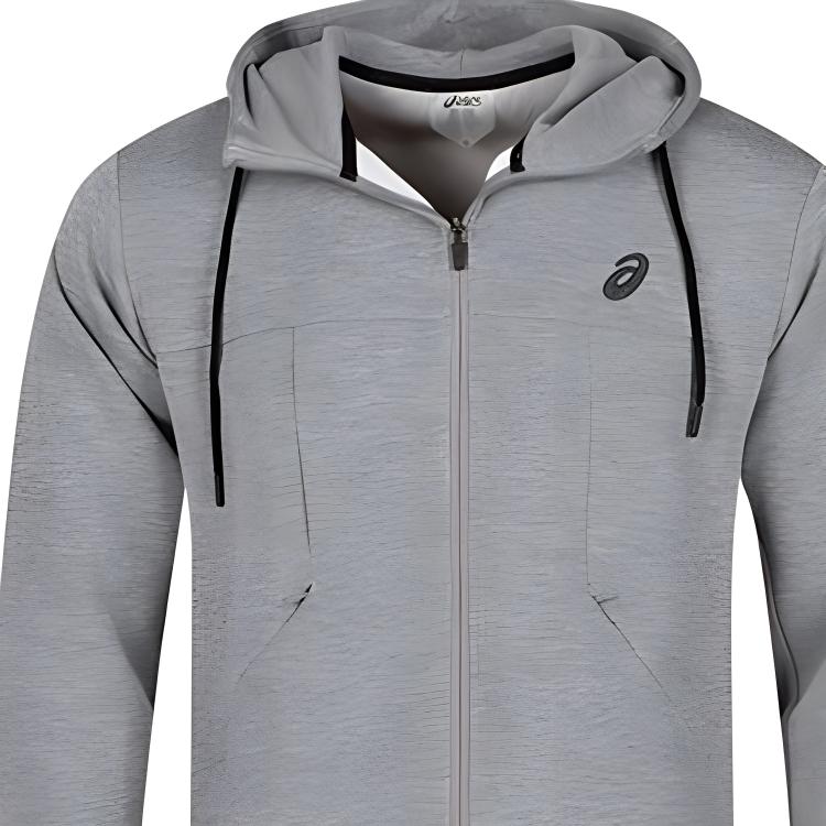 Asics Solid Color Casual Zip-Up Hooded Long Sleeve Running Breathable Quick-Dry Jacket Men Jackets Light-Gray 2031E426-020