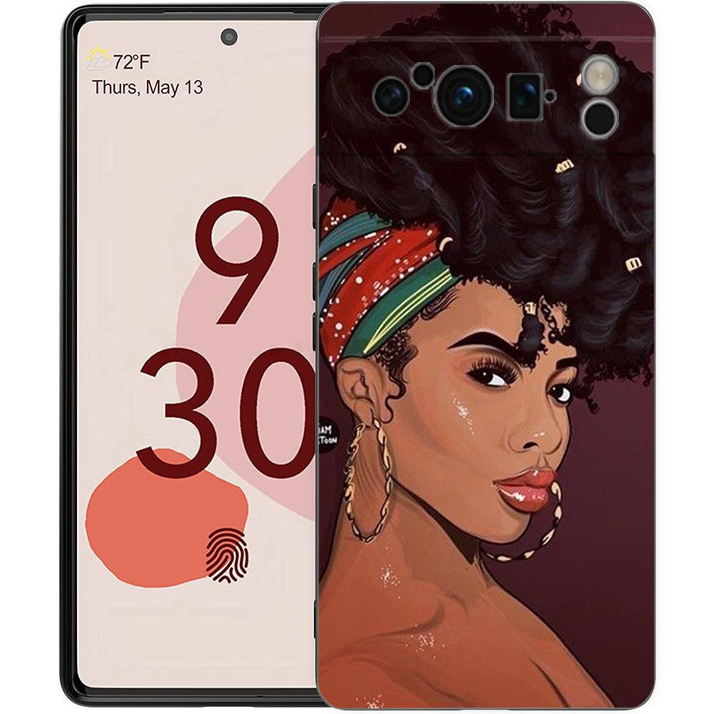 

Fashion Black Girl Phone Case Cover for Google Pixel 8 7 6 7A 6A Pro 5G Shockproof Silicone Soft 8 Pro 5G Shell Capas Fundas Bag Pixel 6 Pro 5g
