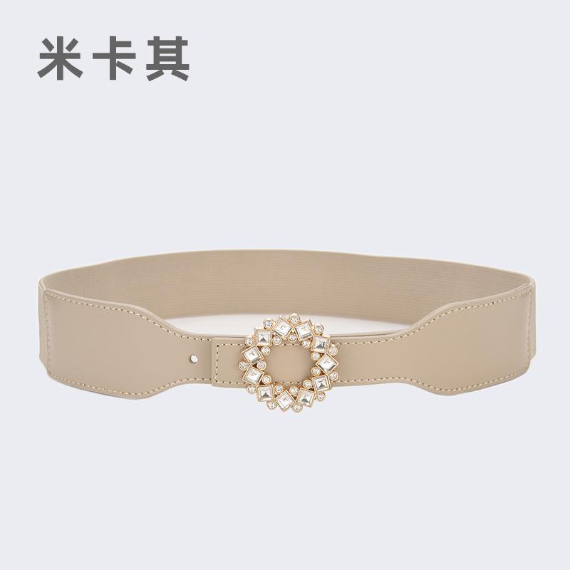 Rhinestone Belt Loose Tight Belt Women'S Elastic Elastic Wide Narrow Waist Seal Women'S Dress Thin Belt Skirt