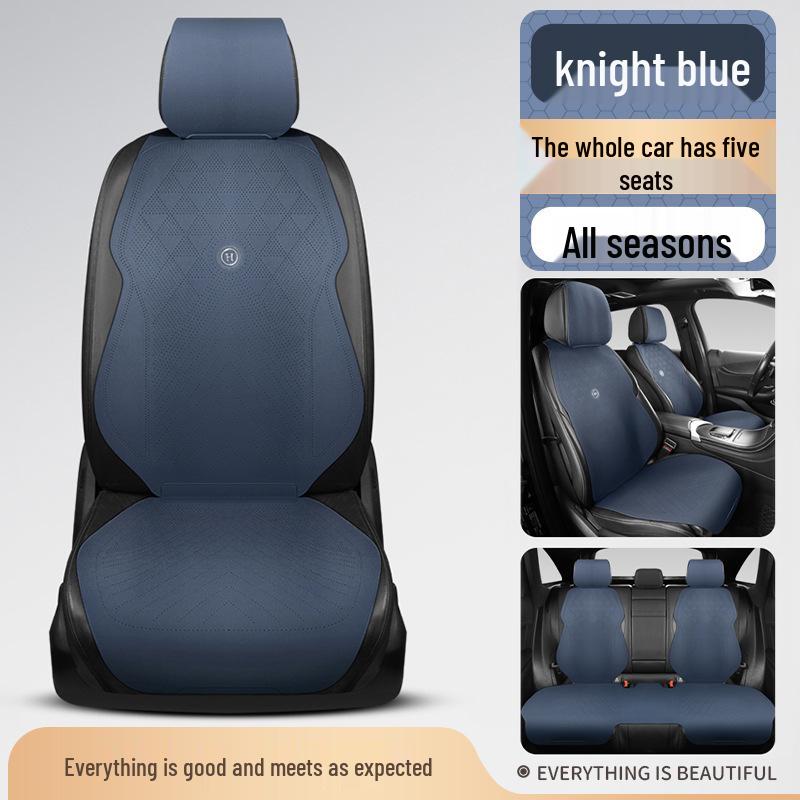 Universal Suede Car Seat Cushion Set - All-Season, Three-Piece, Summer-Ready, Thin Cushion with Lumbar Support.