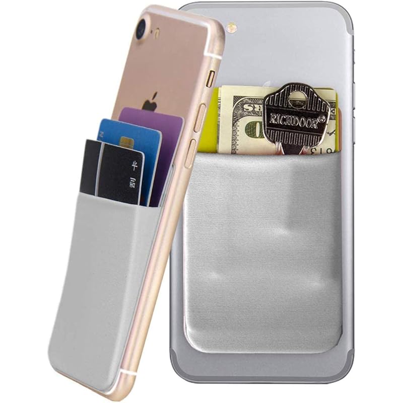 Stealodeal Multipurpose Adhesive Phone Jacket Card & Earphone Mobile Holder Jacket Pouch (Silver) 0 серебряный