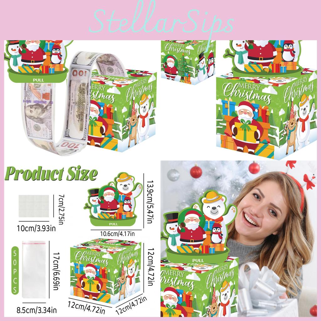 Penguin Snowman Christmas Pattern Paper Table Decor Gift Box For Celebrations