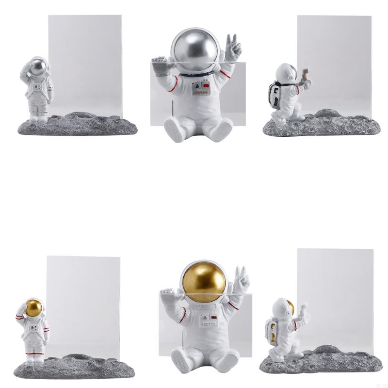 KX4B Nordic for Creative Resin Astronaut Figurine 6 Inch Photo Frame Decorative Picture Display Holder Cartoon Statue Home