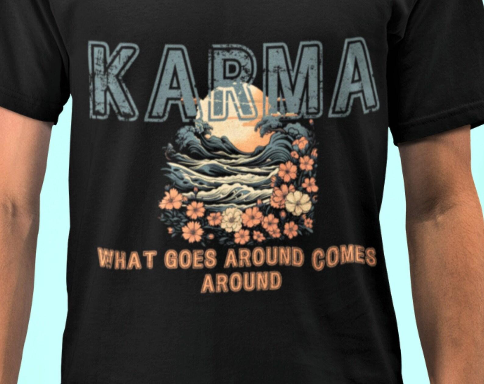 Karma Rising T-Shirt: Japanese Ocean Waves, Rising Sun S