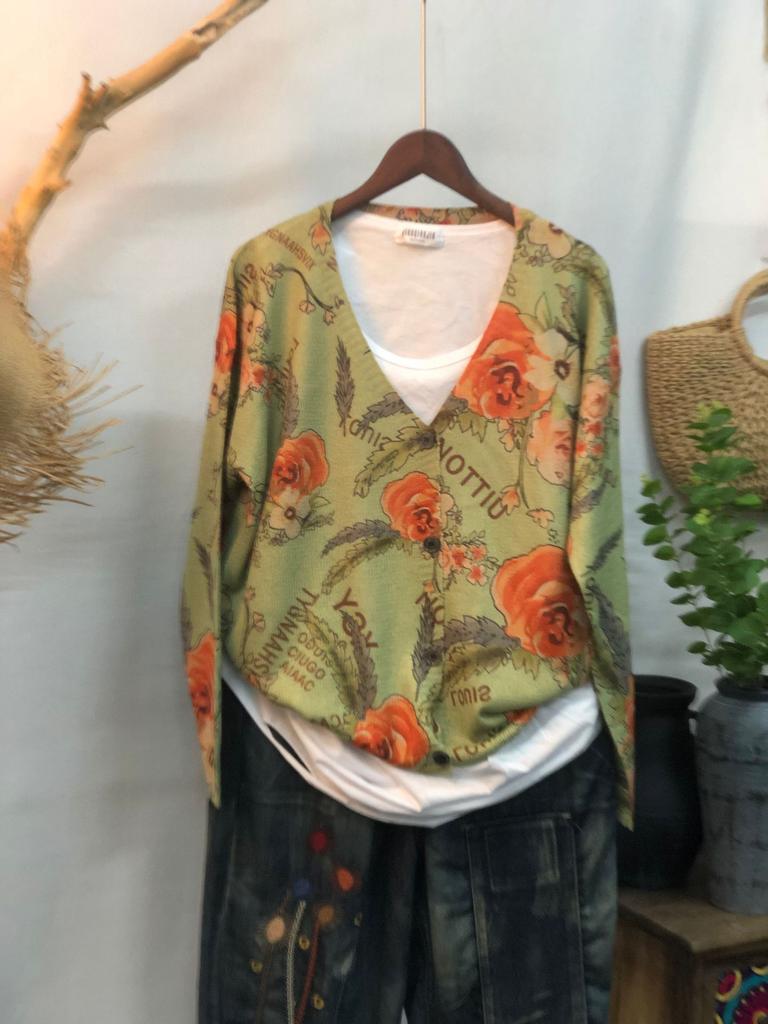 Factory new autumn and winter cute printed imitation mink velvet jacket women's Korean version loose lazy sweater