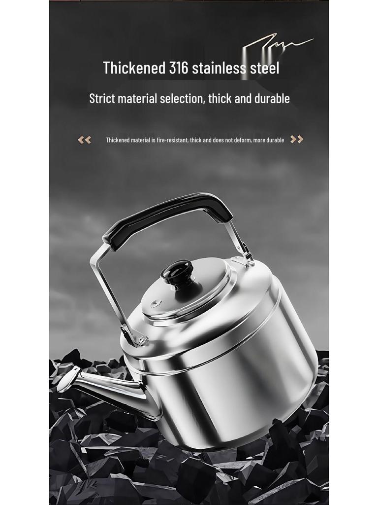 2025 Extra Thick 316 Stainless Steel Whistling Kettle, Large Capacity for Open Flame and Gas Stove