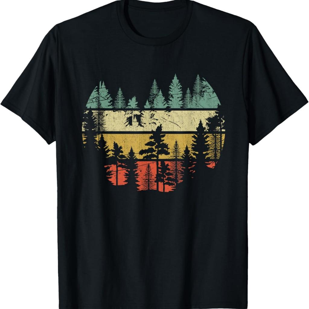 T-shirt Senza Maniche Retro Natura Alberi Fauna Selvatica All'aperto Foresta