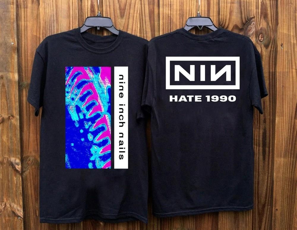 New Nine Inch Nails Hate 1990 Band Rock Trent T-Shirt Size S-5XL Reprint Unisex T-Shirt XXXL