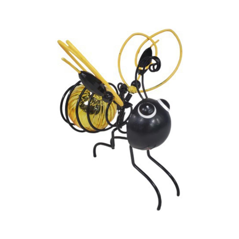 Solar-Powered Outdoor Figurine Light Decorative Flying Insect Hanging Lamp Metal Realistic Insect Light for Outside Decor