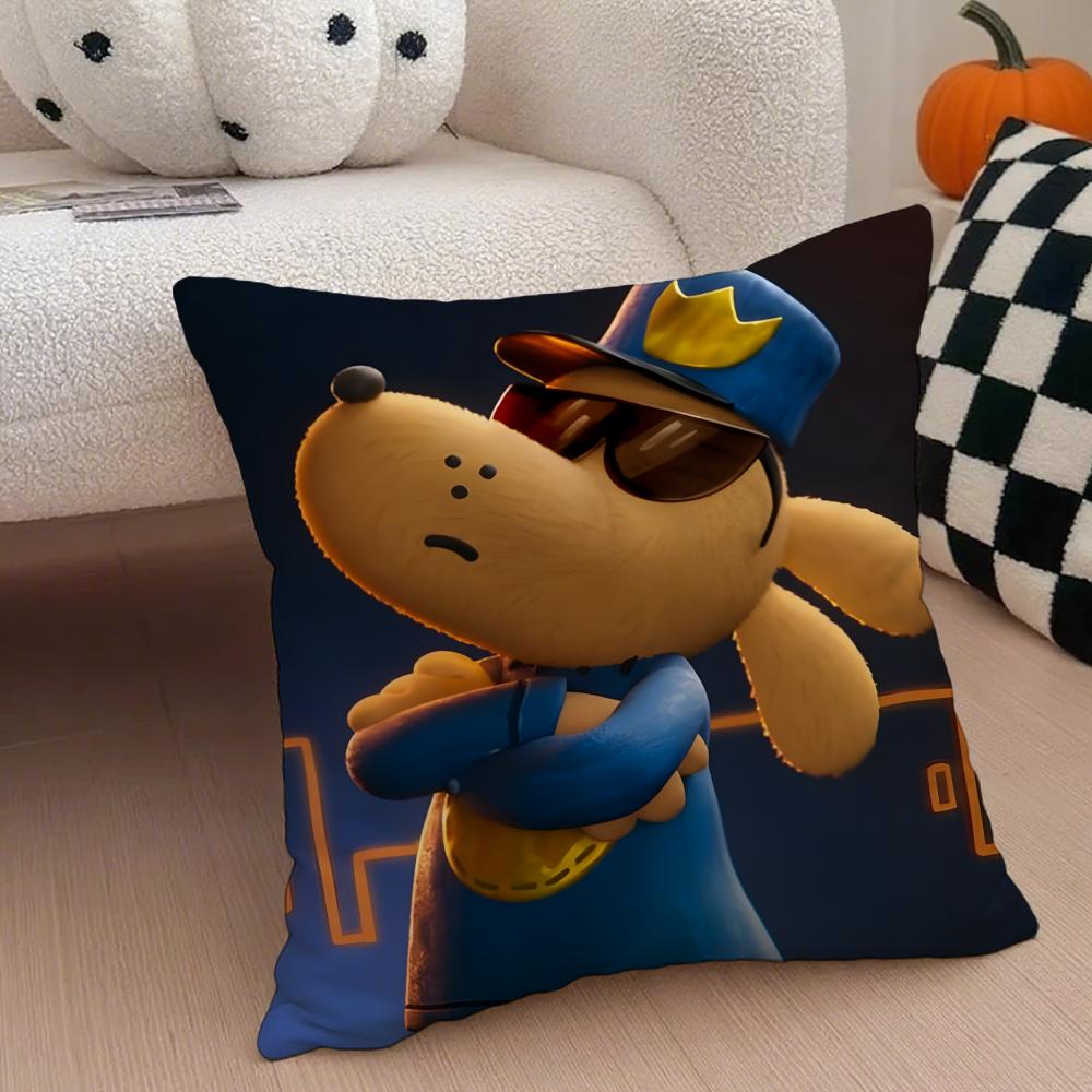 Funny Cute DDog Man Cushion Cover Throw Pillow Cover Hidden Button Durable Polyester Chair Cushion