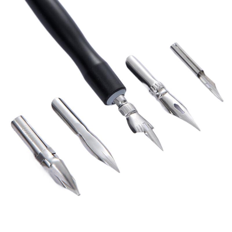 Cross-Border Manga Dip Pen Set with Multiple Nib Specifications and Plastic Holder