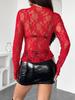 2025 Spring Elegant Women's Lace Trim Slimming Long Sleeve Top